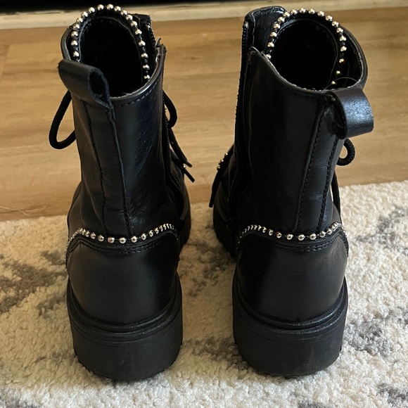 Aldo Black Studded Combat Boots - Picture 5 of 7